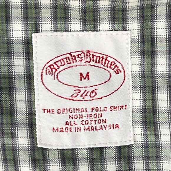 Brooks Brothers Casual Shirt Non-Iron 346 Green Stripe Long-Sleeve Button-Down - Picture 4 of 9